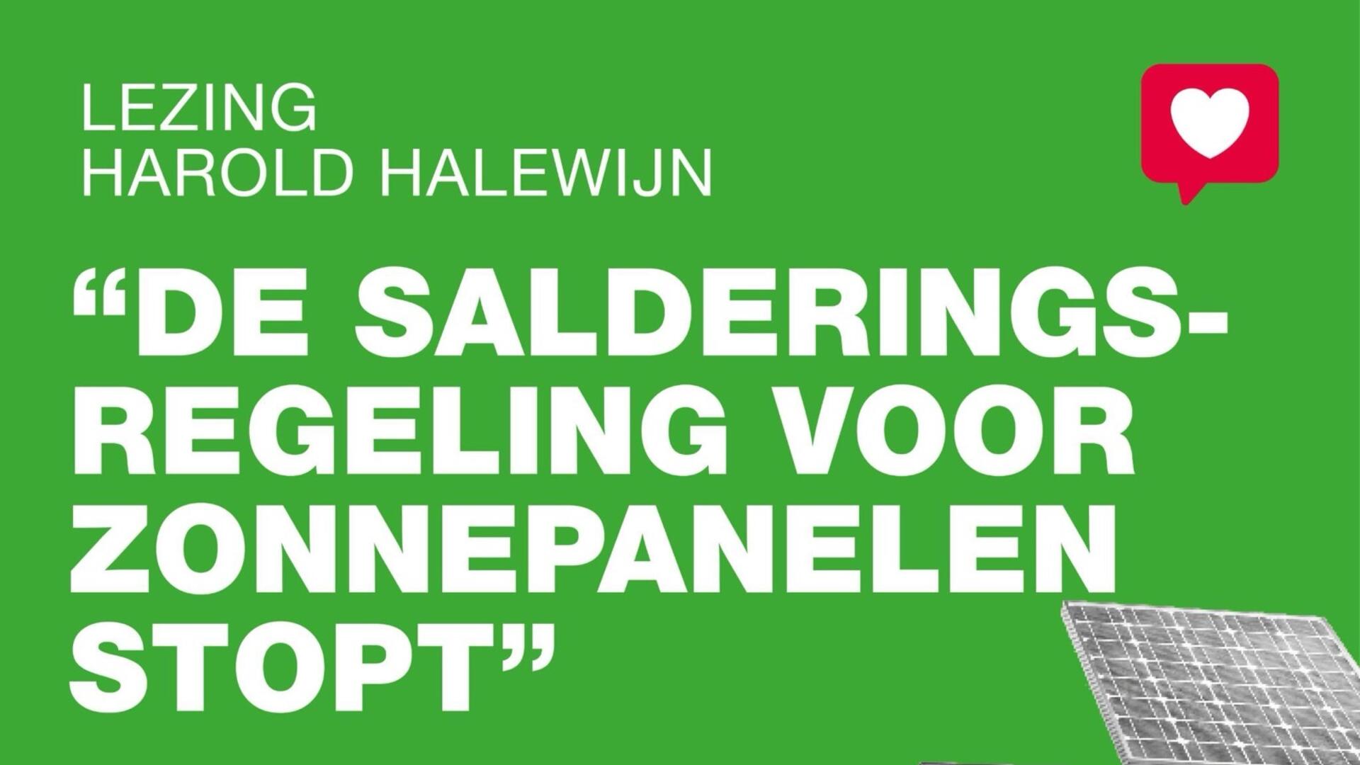Zonnepanelen op groene achtergrond met tekst en hartje